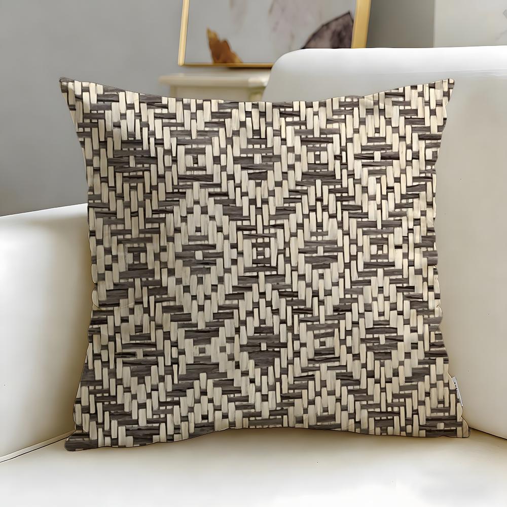 Geometric Patterns Cushion Cover Soft  EasyWash Pillow Case  Versatile for Couch Bed Travel and Office