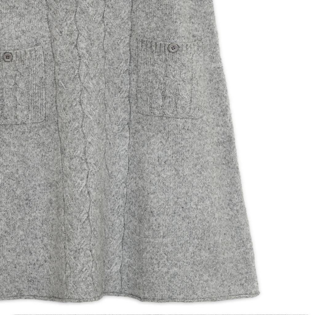 Auf Lager: Hug Your Skin Koreanischer Zopfstrick-Pulloverkleid - Vintage-Stil, Mittellang für Damen