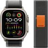 Nylon Strap for Apple Watch 1/2/3/4/5/6/7/8/9/10/11/SE Ultra 1/2/3 42/44/45/46/49mm, Gray / Orange