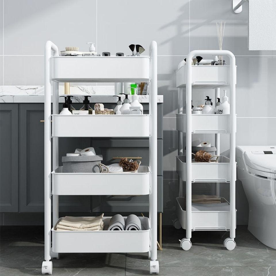 Compact Multi-layer Trolley Storage Rack for Kitchen, Bedroom, and Bathroom