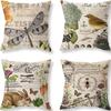 American Retro Printed Linen Pillowcase Living Room Sofa Office Pillow Car Cushion Cover