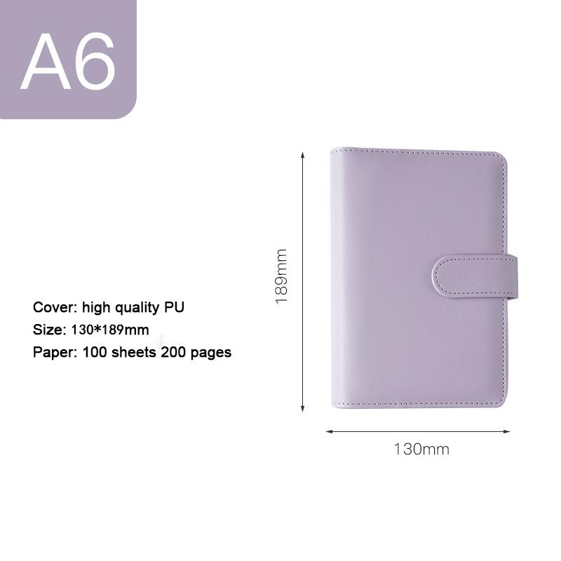 (Bezpłatne grawerowanie logo) Notatnik studencki A5/A6 w jednolitym kolorze, z klamrą magnetyczną, zawiera metalowy segregator, pamiętnik, notatnik, podręcznik