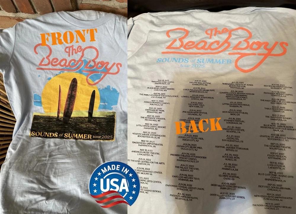 The Beach Boys 2025 Tour Date AOP TShirt reprint KES88 Unisex T-Shirt S