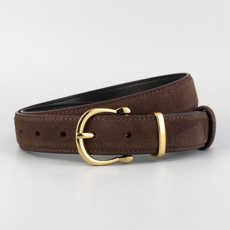 Minimalist Genuine Leather Waist Belt With Pin Closure For Fashionable Ladies And Jeans