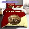 Nome Personalizzato, Fantasia AS Roma Biancheria da Letto Decorazione Casa Regalo di Compleanno ( 1 copripiumino + 2 federe, senza imbottitura),merchandising per fan.