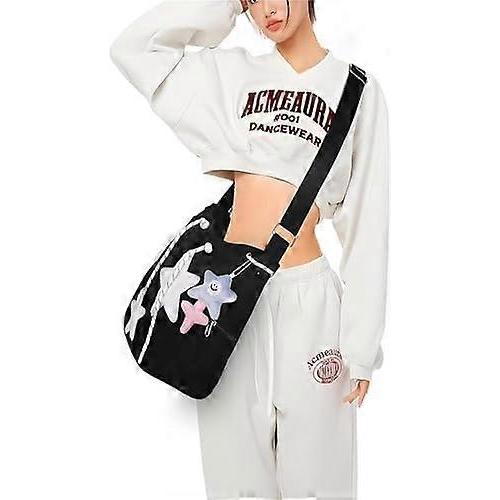Y2k Stars Corduroy Tote Hobo Bag Crossbody Messenger Bag Casual Handbags for Women Girls