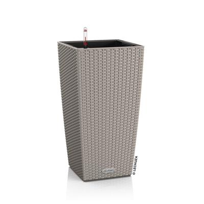 LECHUZA Cubico Cottage 30 Tutto in Uno (Finitura in rattan) Fioriera Marrone Sabbia 12" x 12" x 22"