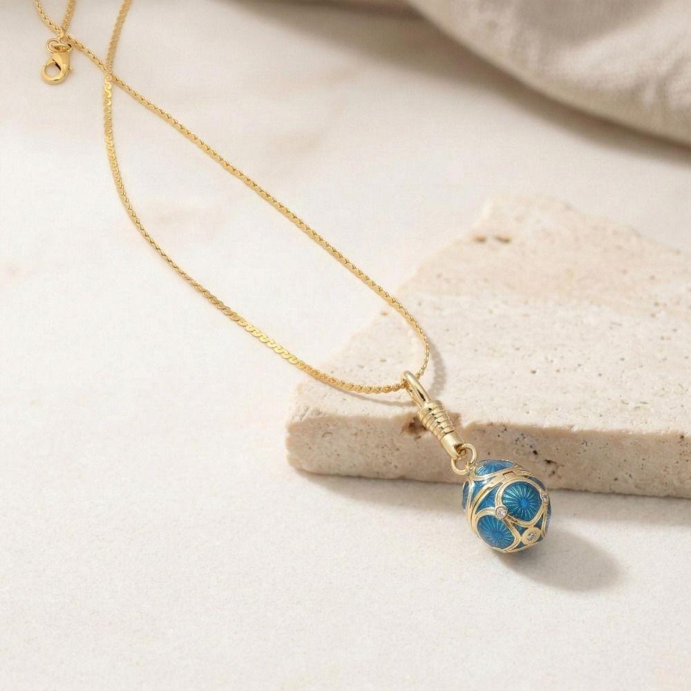 Copper Material Zodiac Locket Necklace Egg Shaped Constellation Necklace Anniversary