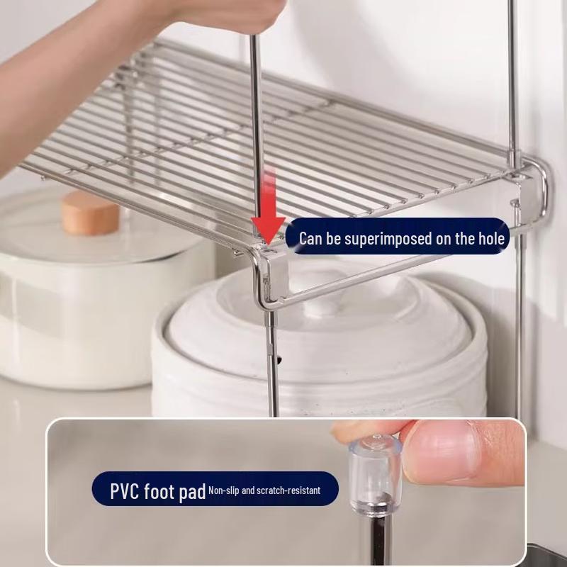 Nordic Style Foldable Aluminum Kitchen Shelf