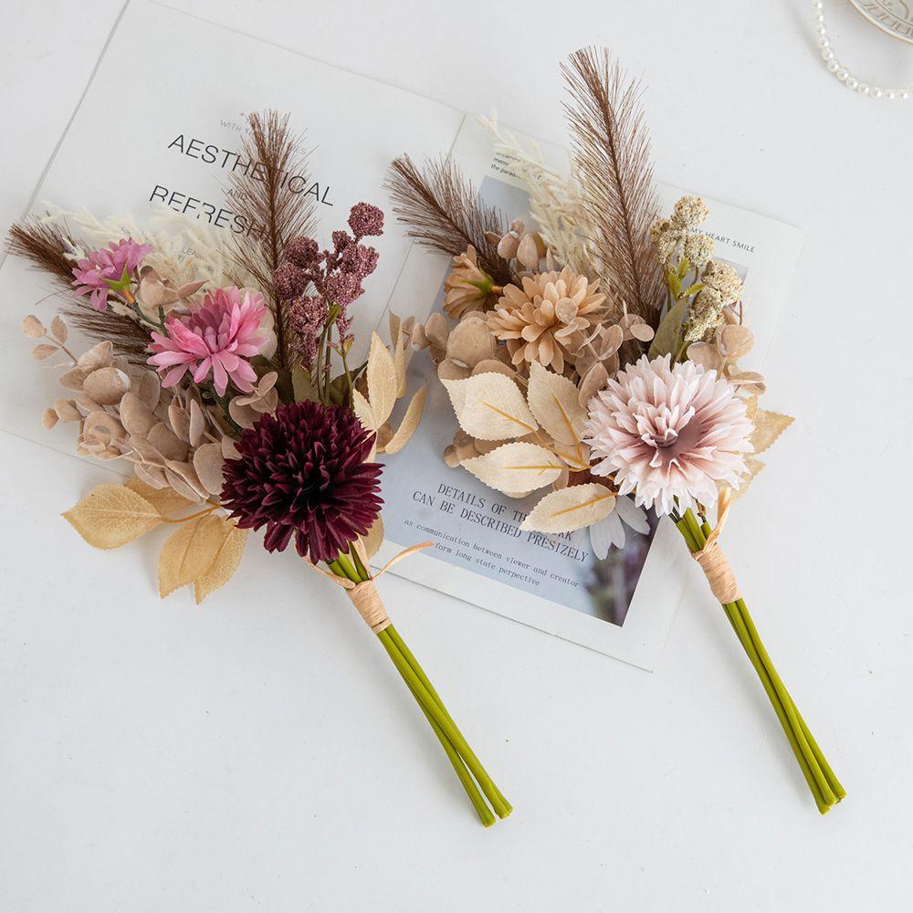Künstliche Blume Seidenrohr Chrysantheme Hochzeit Brautstrauß DIY Geschenk Heimvase Hof Fest Outdoor Gartenbogen Deko