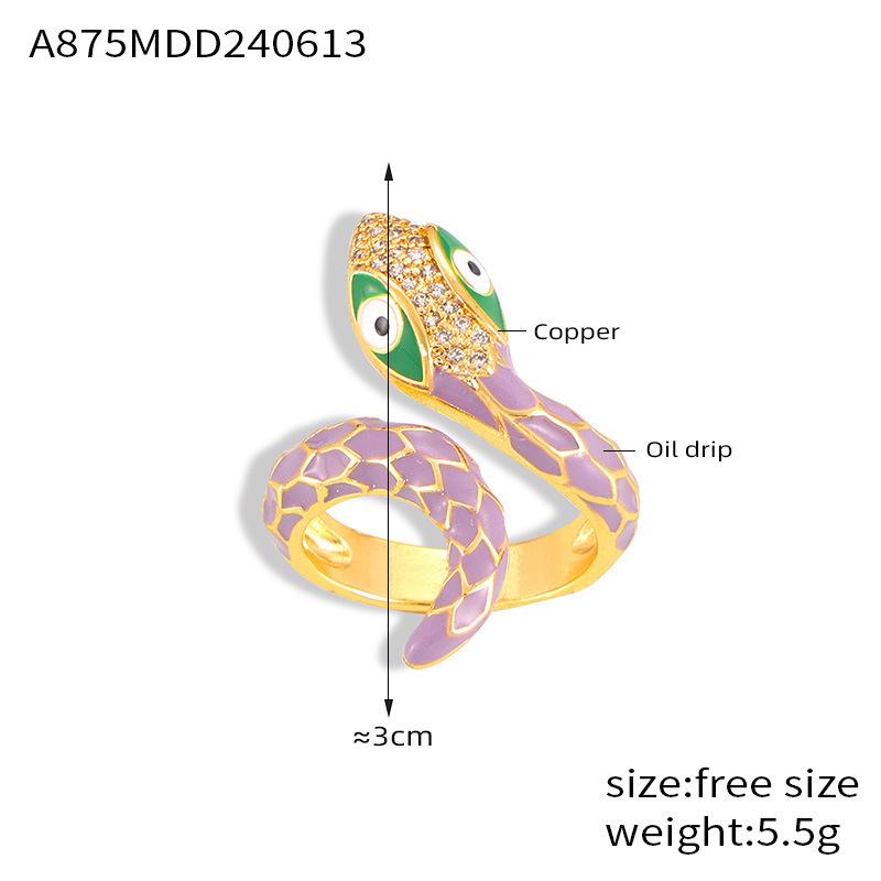 

Новое цветное капающее ветровое кольцо с медным позолоченным бриллиантом, трехмерное серпантинное открывающееся кольцо No. 7