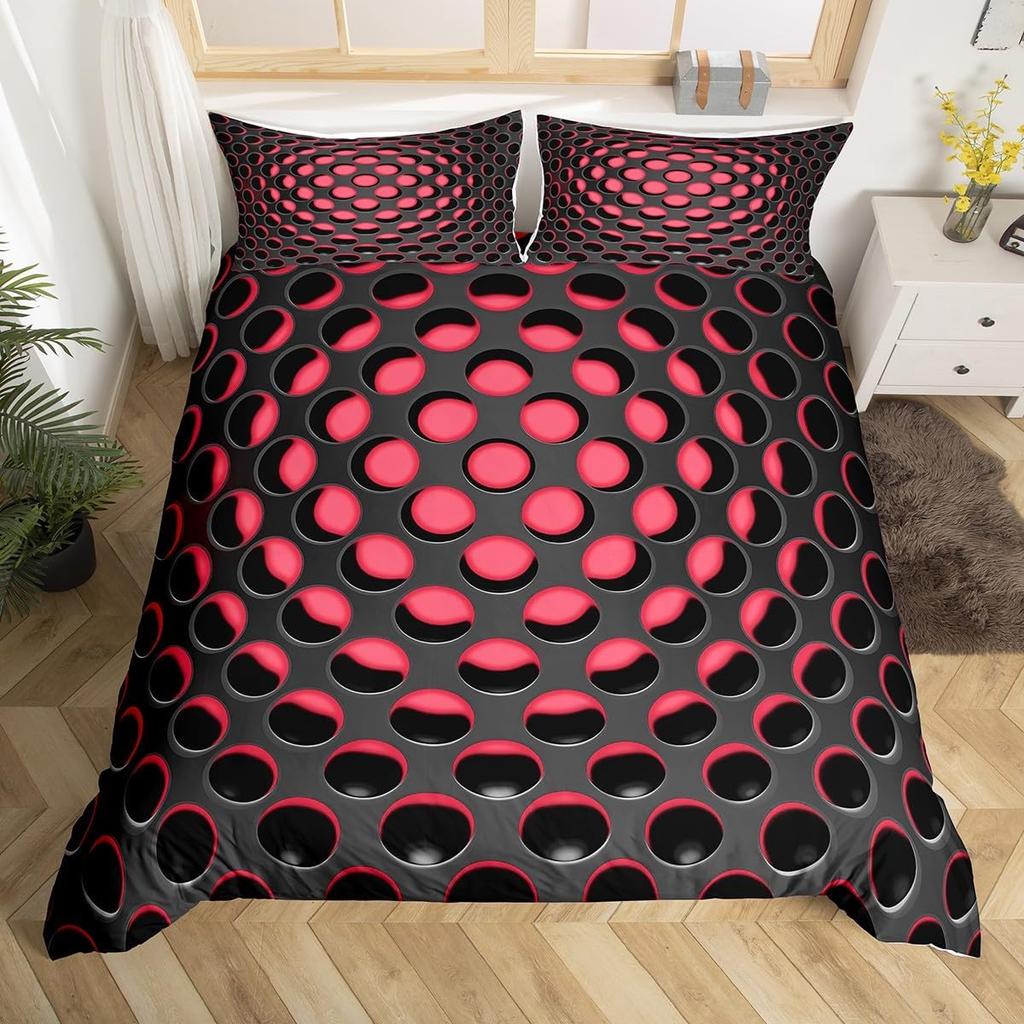 Geometric Duvet Cover Abstract Stereoscopic Dense Hole Pattern Comforter Cover Modern Geometry Twin Full Queen King Bedding Set