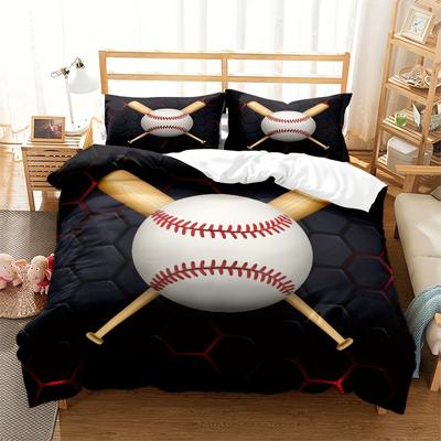Baseball Bedding Kit Three-Piece Quilt Cover Geometric Honeycomb Digital Printing Home Textiles