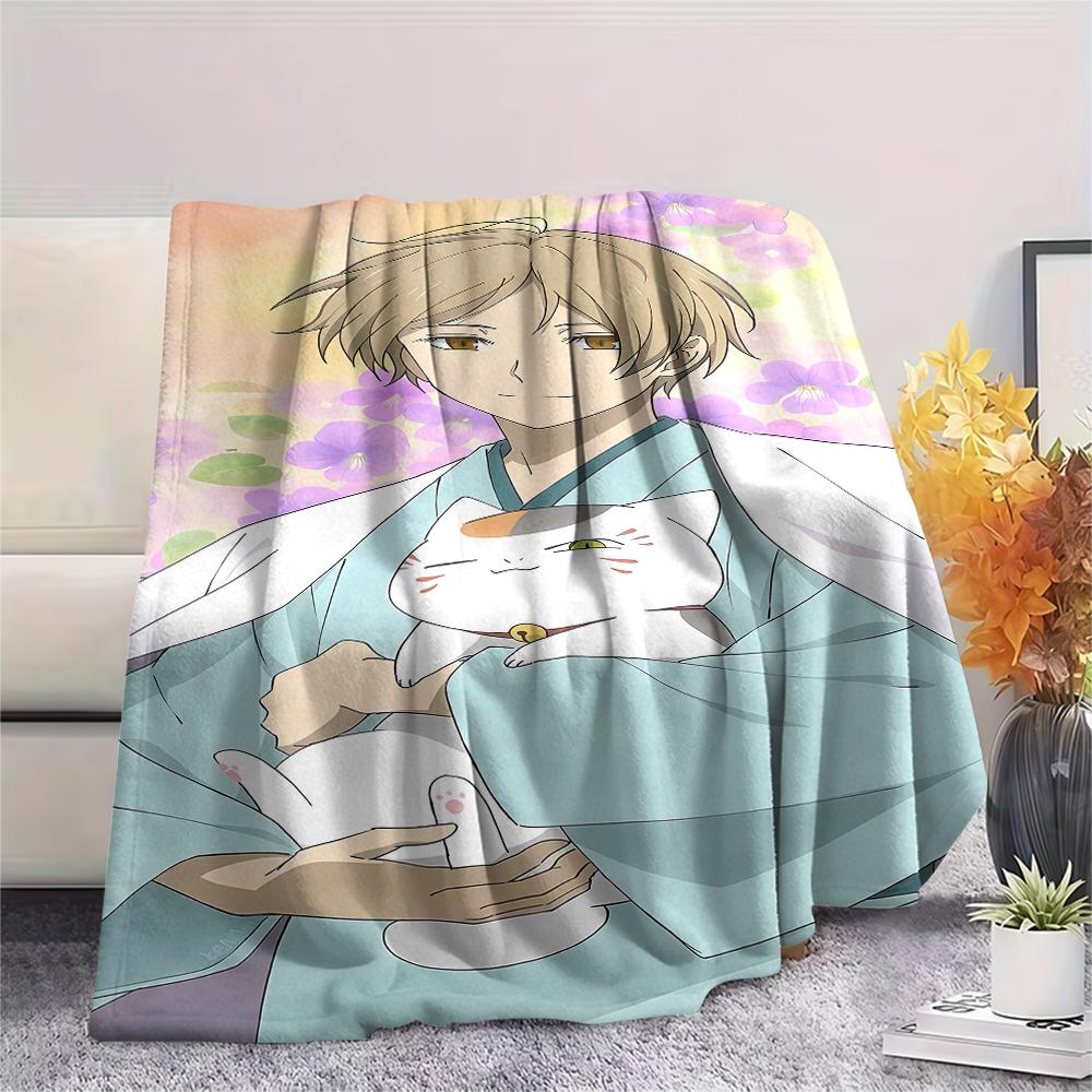 Takashi Natsume Print Flannel Blanket,High quality Comfortable for All Seasons,Home Decor,Warmth and Comfort,Perfect for Christmas Gifts