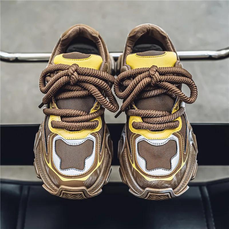 New Classic and Popular Color Blocked Men's Sports Shoes, Fashionable and Versatile Outdoor Mesh Breathable Casual Men's Shoes