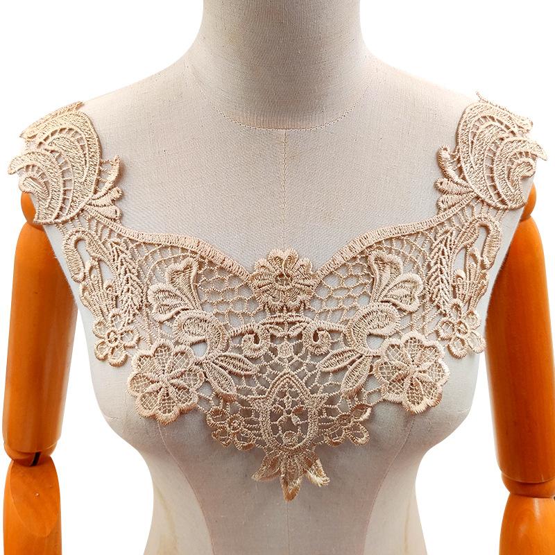 Woman's Clothing DIY Sewing Accessories Beautiful White Lace Collar Mesh Fabric Floral Embroidery Collar