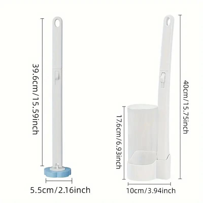 Toilet Brush & Holder Set - Disposable Replaceable Brush Heads, Wall-Mounted, Ideal for Bathroom & Commercial Cleaning