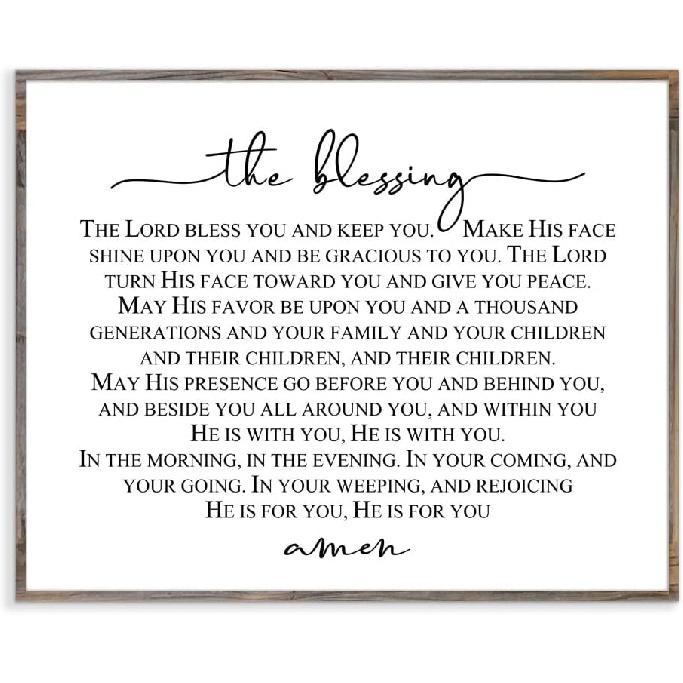 The Blessing, Song Lyrics, Christian Wall Decor, May His Favor Be Upon You, Scripture Signs, The Lord Bless You And Keep You, Christian Home Decor,