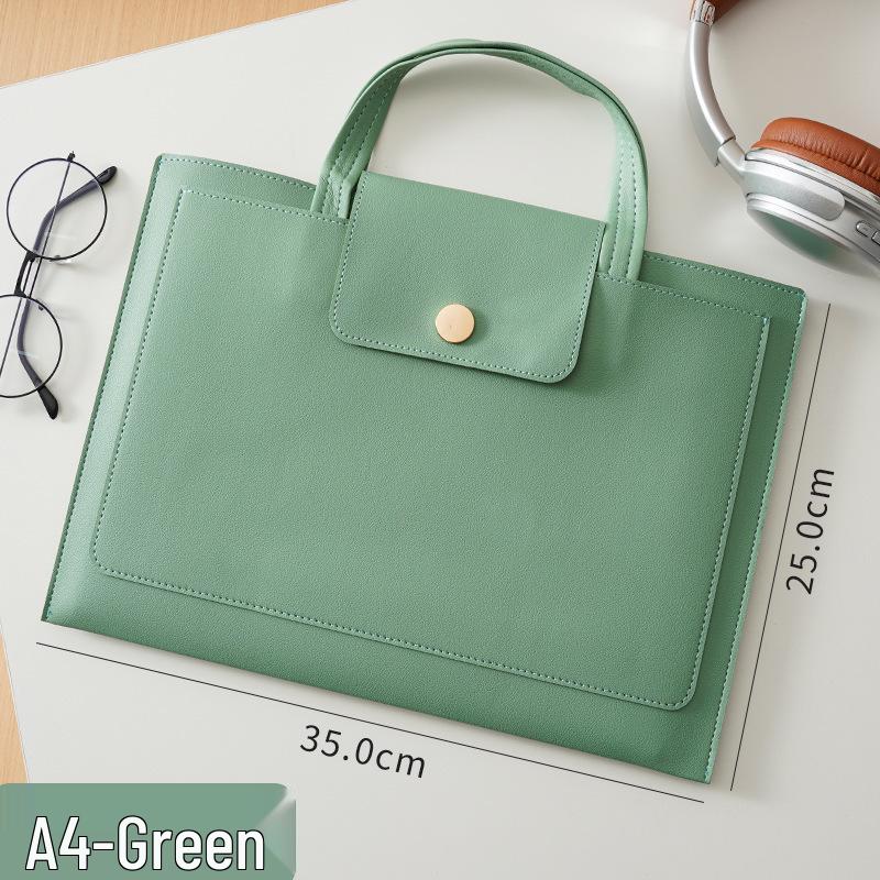 Large Capacity A4 Leather File Bag - Multifunctional Business Office Folder