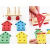 Holzzug mit geometrischen Formen zum Stapeln von Montessori-Spielen