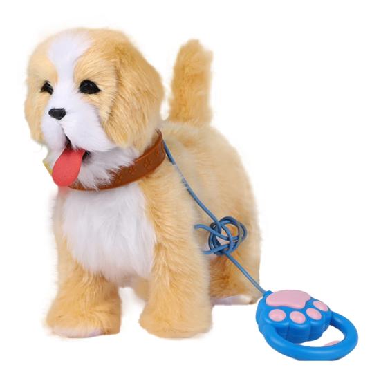 Yousheng Electric Plush Dog Toy with Leash Licking Tongue Walking Puppy Plushie with Touch Sensing Lifelike Sounds Toddlers Interactive Simulation