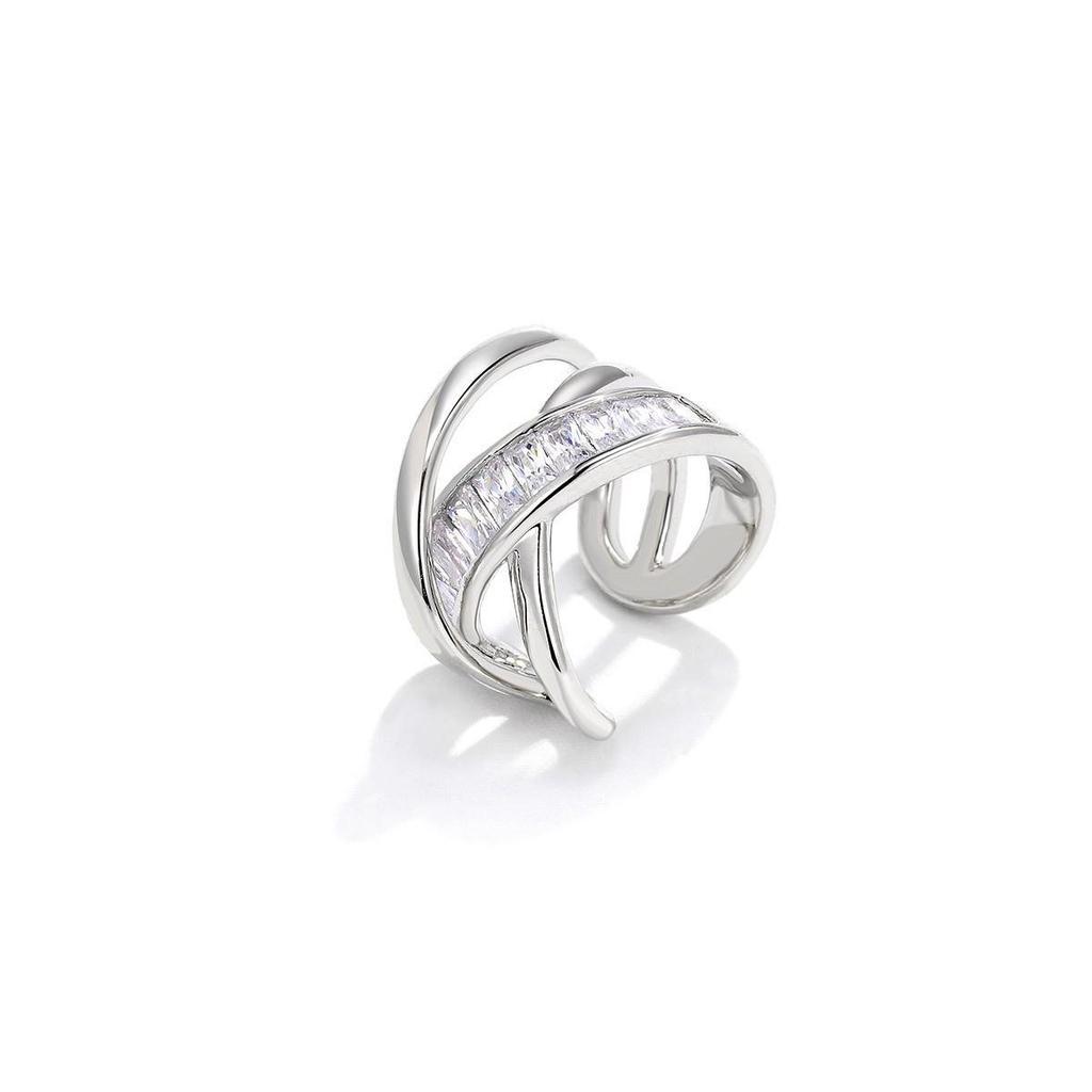 Clipsuri de urechi elegante cu zirconiu în formă de val: Stil european și american, nu este nevoie de piercing