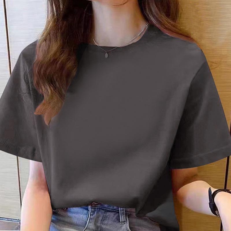 VEZFAA Damenmode Casual Sommer Frühling Kurzarm O-Ausschnitt Blusen & Hemden