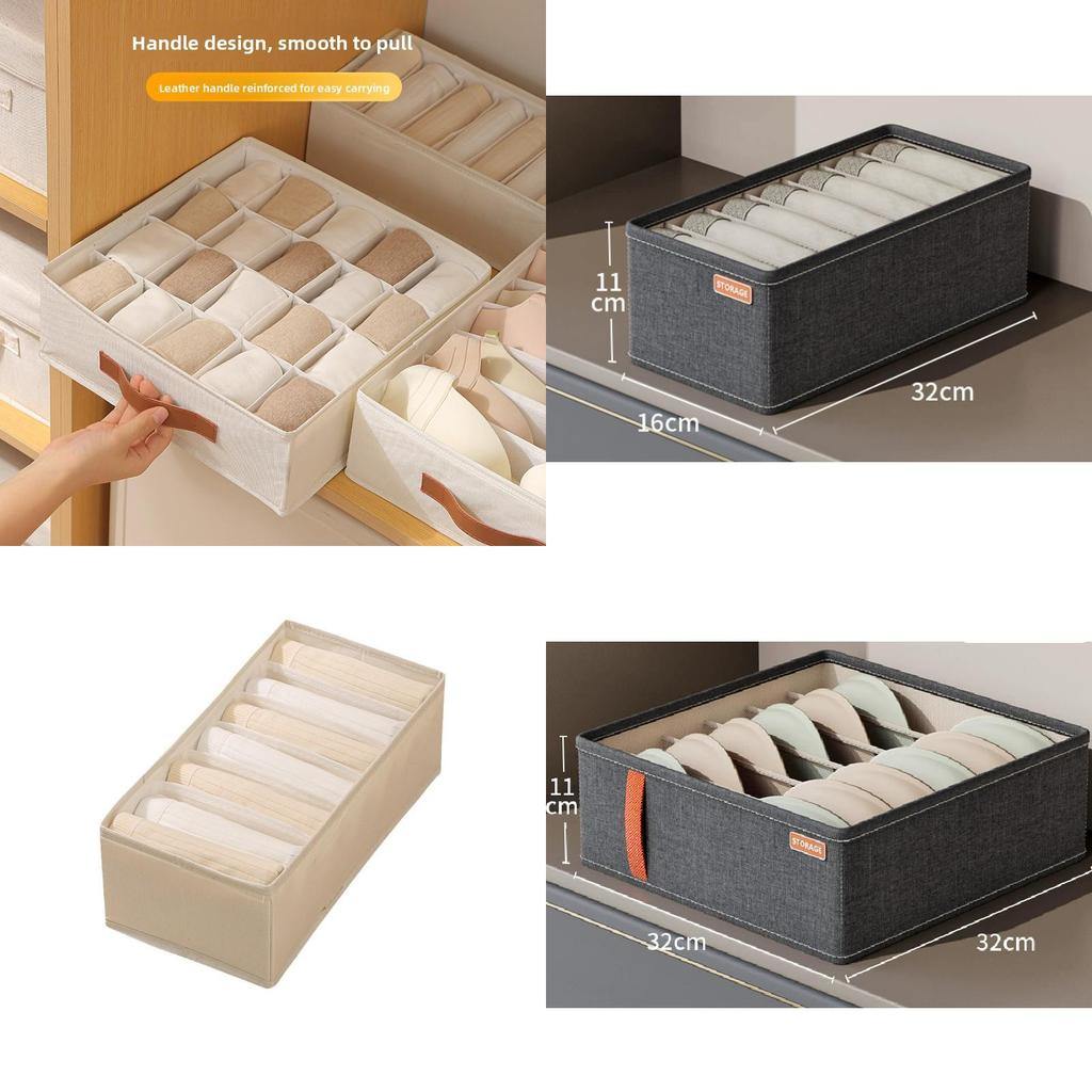 Fabric Foldable Storage Box With Dividers For Wardrobe Organization And Clothing Storage