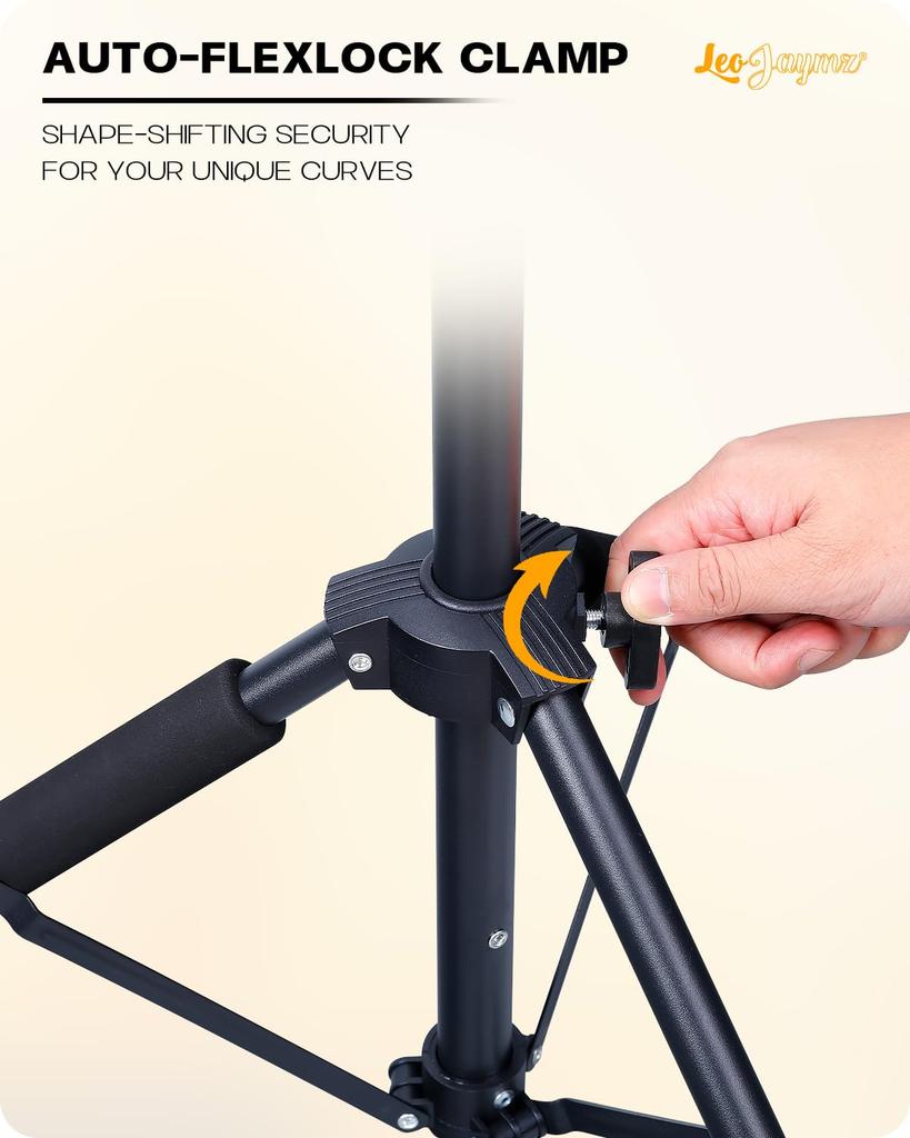 Leo Jaymz Guitar Stand Heavy Duty Suitable for Height Adjustable Foldable Portable Model for and Studio - Auto-Locking - Acoustic/Electric/Bass