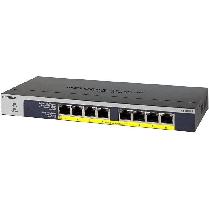 Switch 8 ports poe+ 10/100/1000 mbps