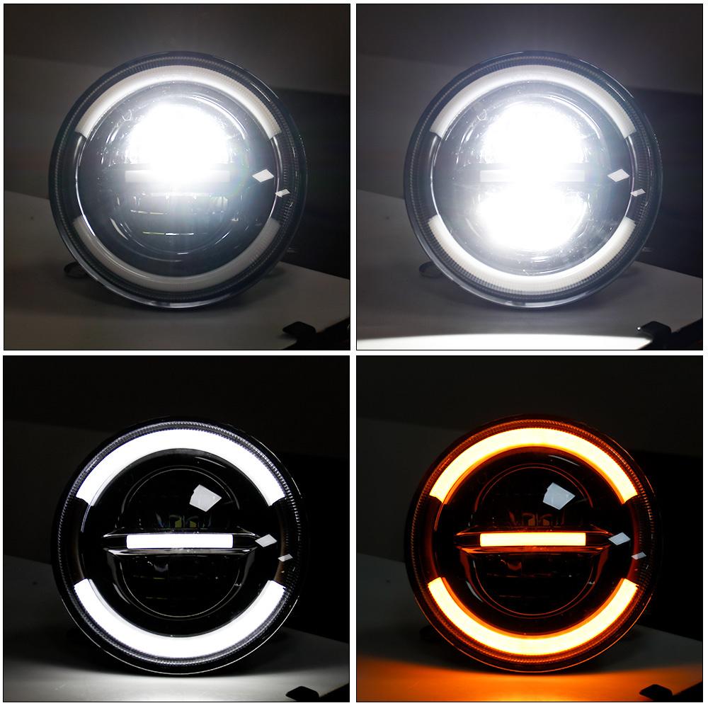 1x 7 Inch 12V Round Motorcycle LED Headlight Hi/Lo Beam DRL Daytime Running Lamp