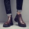 Men's Chelsea Boots 2026 Spring and Autumn Business Dress Boots High Top Leather Shoes Retro British Short Boots