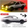 Toyota AE86 w skali 1/24 początkowy model D samochód duży samochodzik do zabawy, stop cynku samochodzik-zabawka napędzana typu naciągnij i puść z dźwiękiem i światłem dla dzieci chłopiec dziewczyna prezent
