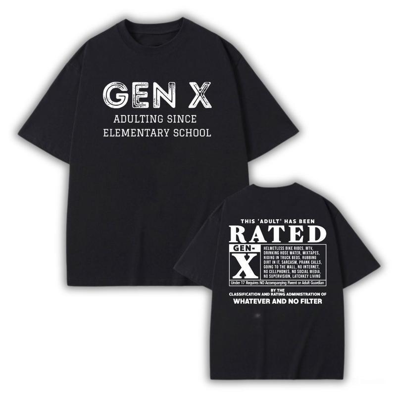 Gen X This Adult Has Been Rated Shirt, Generation X Traits Graphic Tee S разноцветный
