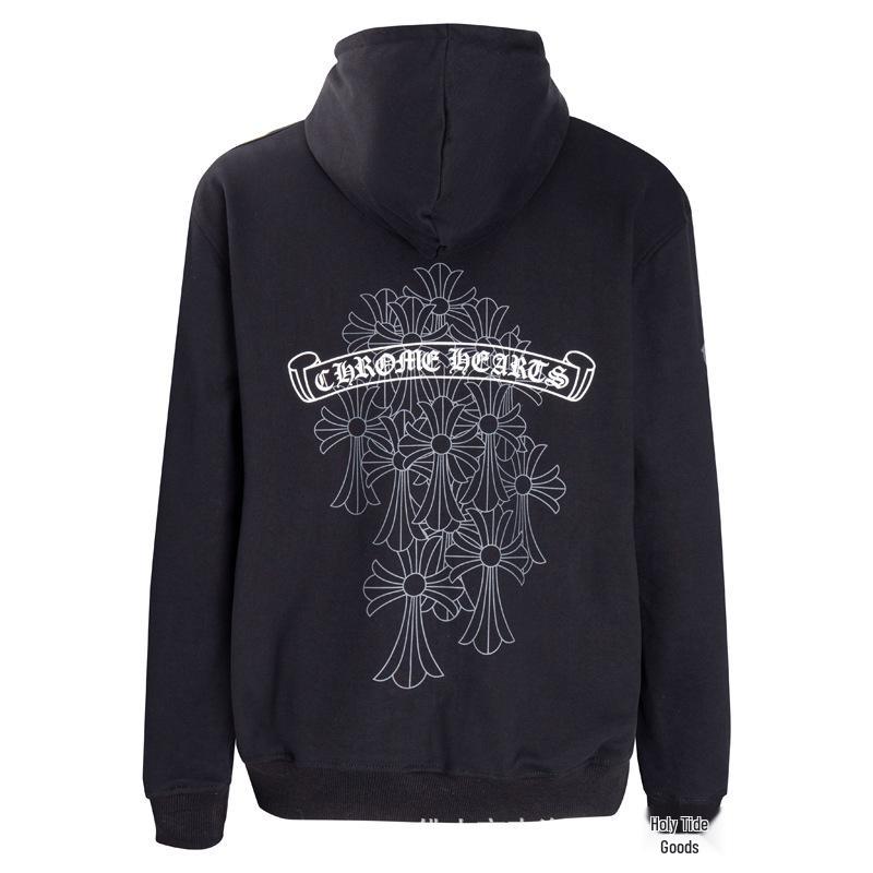 Chrome Heart Pure Cotton Terry Zip-Up Hoodie with Hood