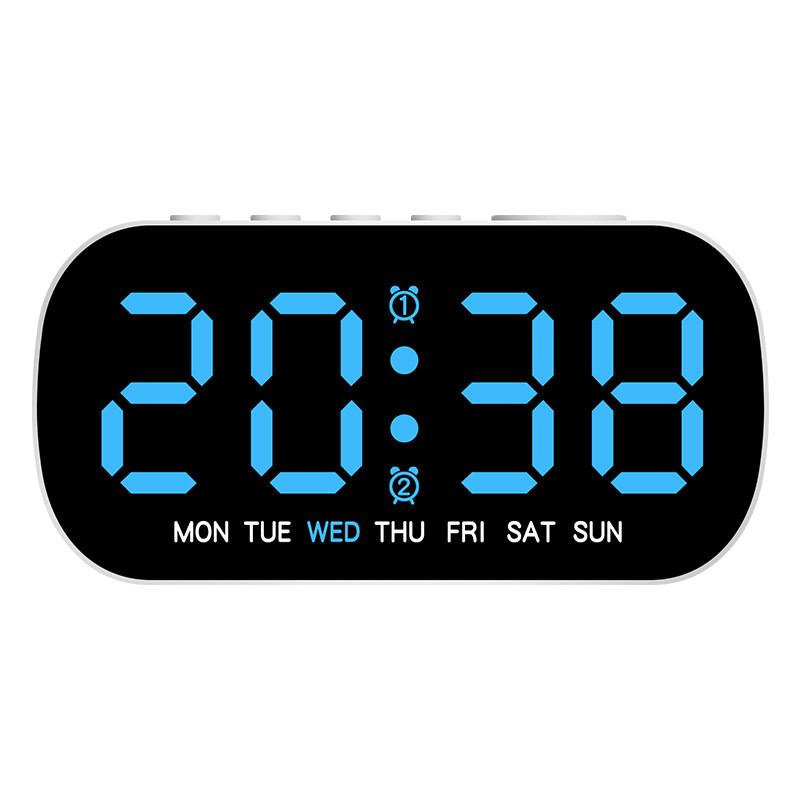 Digital Alarm Clock With Led Display And Date For Home Office And Modern Decor