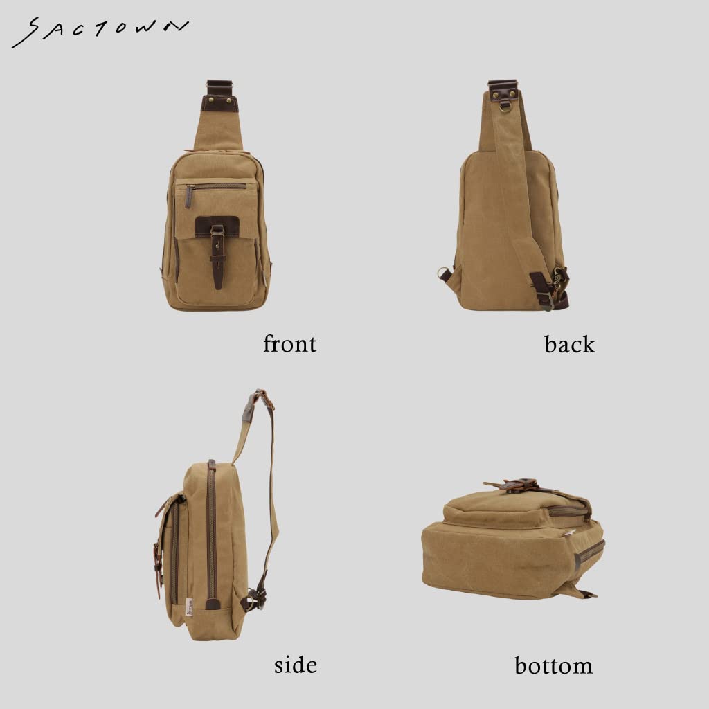 Canvas Workshop Umhängetasche Tasche für Herren und 3X94 Khaki [Körper Damen, Ein-Schulter-Tasche, B5, Canvas]