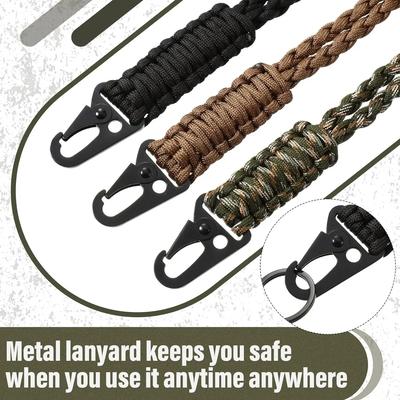 Mode Paracord Tactisch Geweven Lang Lanyard voor het Ophangen van Sleutel Camera Fluitje Telefoon Multifunctioneel Noodgeval Overleving Ophangtouw