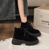 Big head British style retro short boots for women 2025 new autumn thick-soled heightening Maillard brown Martin boots for women
