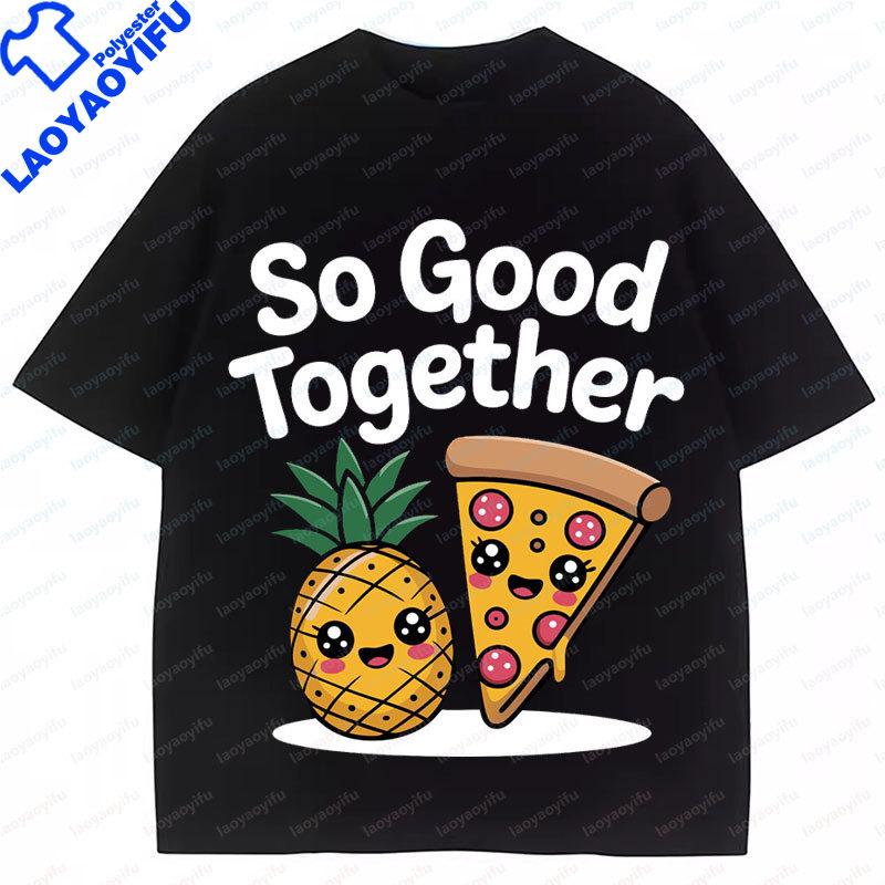 

Pineapple Belongs on Pizza TShirt Funny Food Lover Pun Casual Fun Meme Y2k Clothes Streetwear Graphic T Shirts Oversize Tee XS