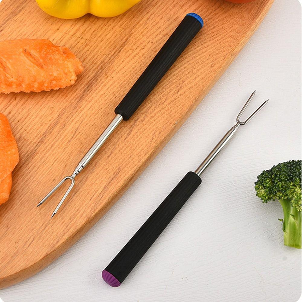 6Pcs Telescopic Fondue Forks Stainless Steel Grilling Fork Chocolate Fruits Sticks Grilling