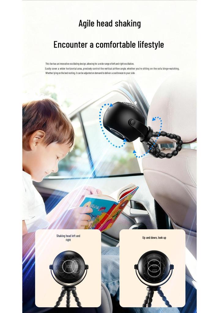 Silent Handheld USB Rechargeable Portable Octopus Mini Fan for Strollers