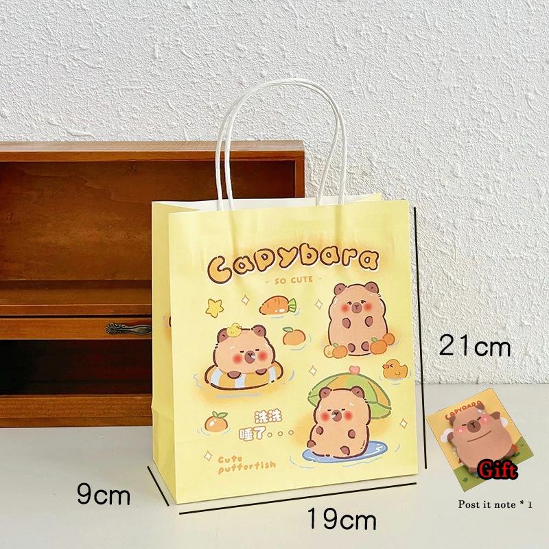 

10-50 шт. милые мультяшные капибары ручные бумажные пакеты конфетный подарочный пакет портативная сумка складная сумка для покупок праздничные принадлежности 1Bag 10PCS