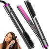 3 in 1 Plywood Hair Straightener Brush Salon Wet Dry Fast Ionic Flat Iron Hair Comb Hair Curler Straightener