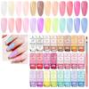 Saviland Solid Cream Gel Nail Polish 24 Colors of Jelly Gel Polish with Nail Art Brush White UV Gel Nail Art Palette DIY Manicure Palette - Nude,