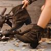 Large Size Pants Stacking Boots Women's Autumn and Winter New Short Boots Thick Heel Short Boots Women