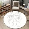 Modern Round Gothic Multicolor Carpet, Non-Slip Floor Mat for Dining Room