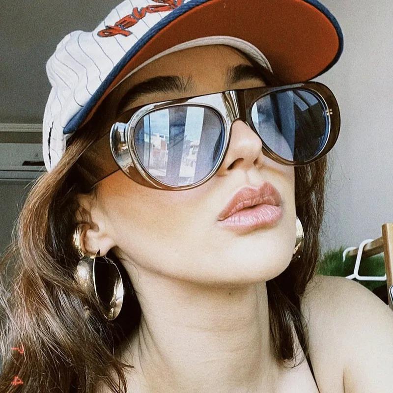 Big Frame Vintage Pilot Sunglasses For Women Men Sun Glasses Luxury Brand Designer Popular Punk Shades Outdoor Travel Eyewear