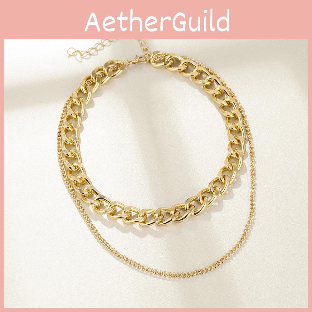 Modern Unique Double Layer Chain Necklace For Women Versatile Alloy Fashion Piece