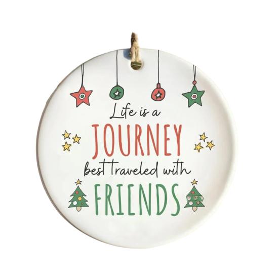 

Friends Close Christmas Ornaments Acrylic Hanging Plaques with Inspirational Quotes Cute Xmas Gifts for Best Friend C